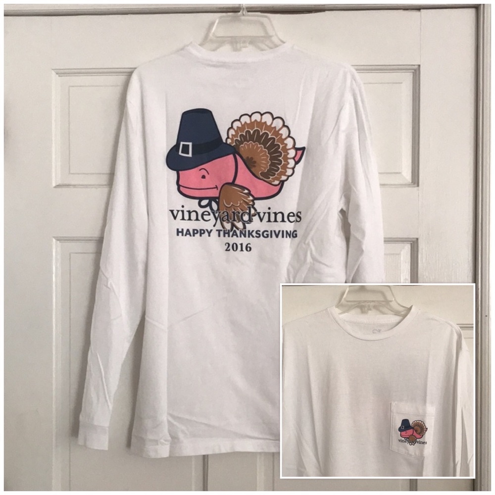 VINEYARD VINES White TURKEY Whale POCKET TEE